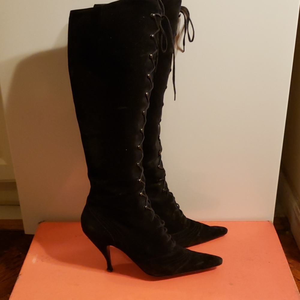 Michel Perry Suede lace up boots